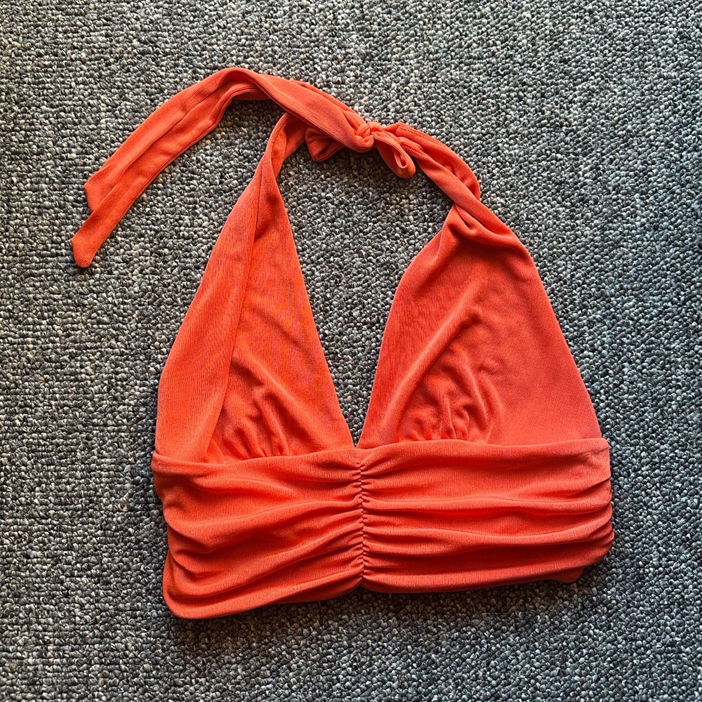 Orange Tie going Out top | Large
